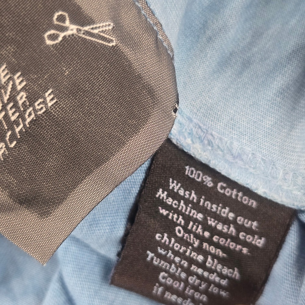 Rock & Republic Mens XXL Blue Acid Wash Cotton Short Sleeve Polo Shirt Pocket - Picture 6 of 7